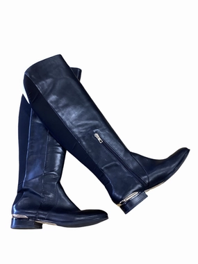 Mud Resistant Rainy Days Thermal Core Snow Trekker Boots Knee Flats By Ann Taylor In Black, Size: 9