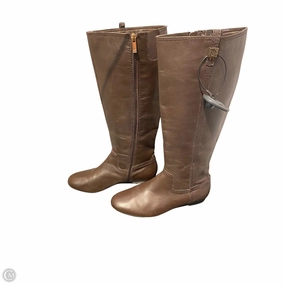 Elastic Ankle Boots Knee Flats By Anne Klein In Brown, Size: 9