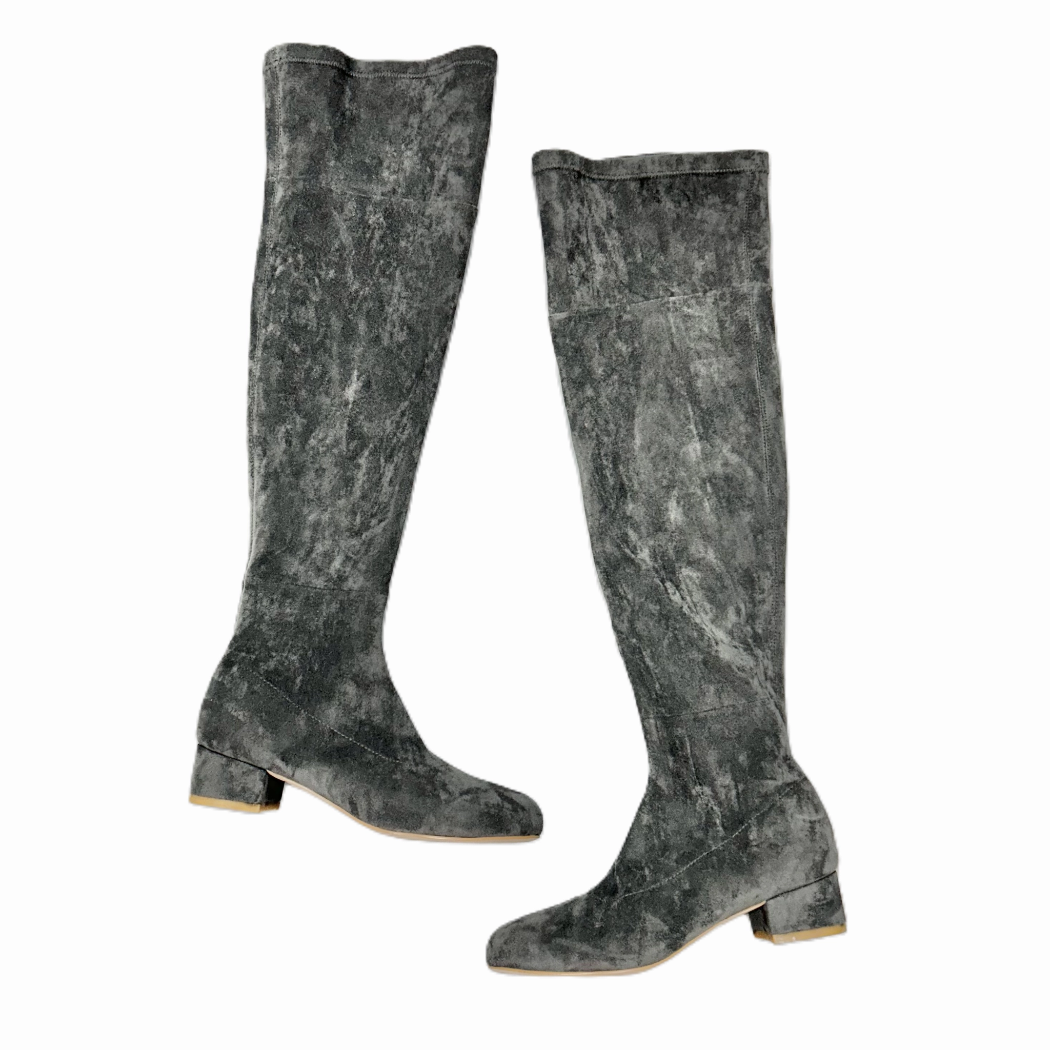 Boots Knee Flats By Anthropologie In Grey, Size: 6 Warm Touch Tough