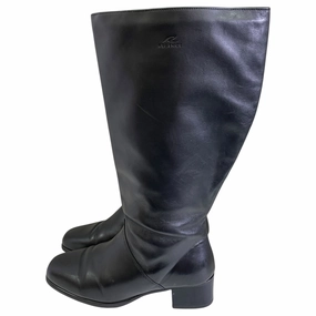 Boots Knee Flats By Cme In Black, Size:7.5 Stable Support Rainy Day Commuter work mode