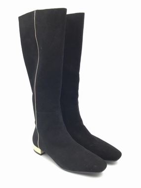 Boots Knee Flats By Isaac Mizrahi In Black & Gold, Size: 8 gift pick Ultra Comfort