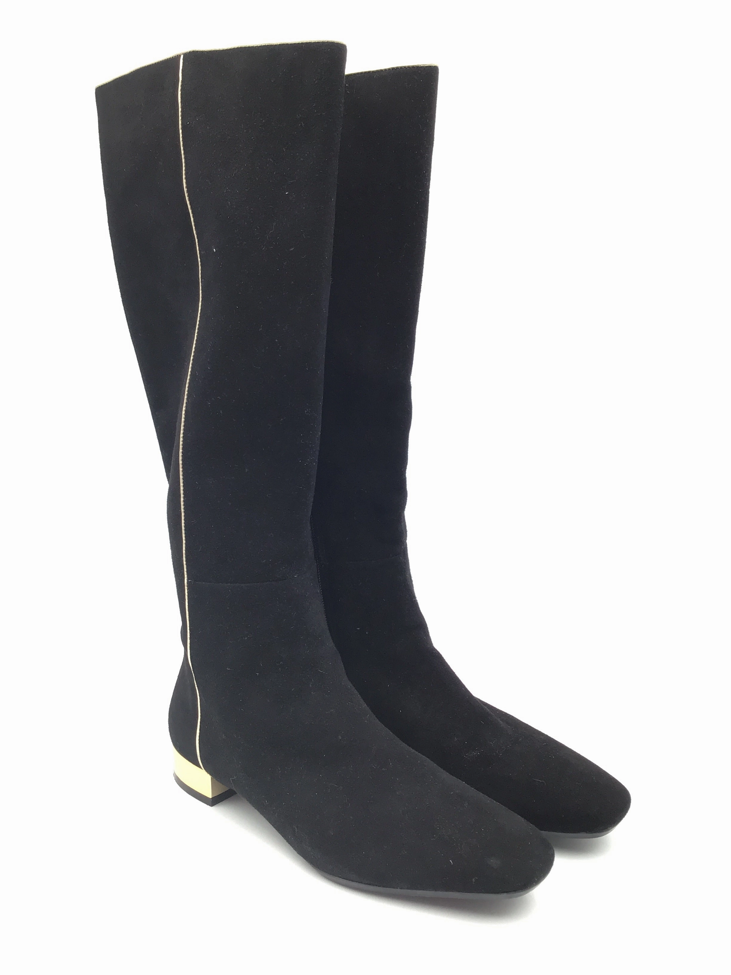 Boots Knee Flats By Isaac Mizrahi In Black & Gold, Size: 8 gift pick Ultra Comfort