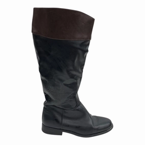 Boots Knee Flats By Just Fab In Black & Brown, Size:9 Low Top