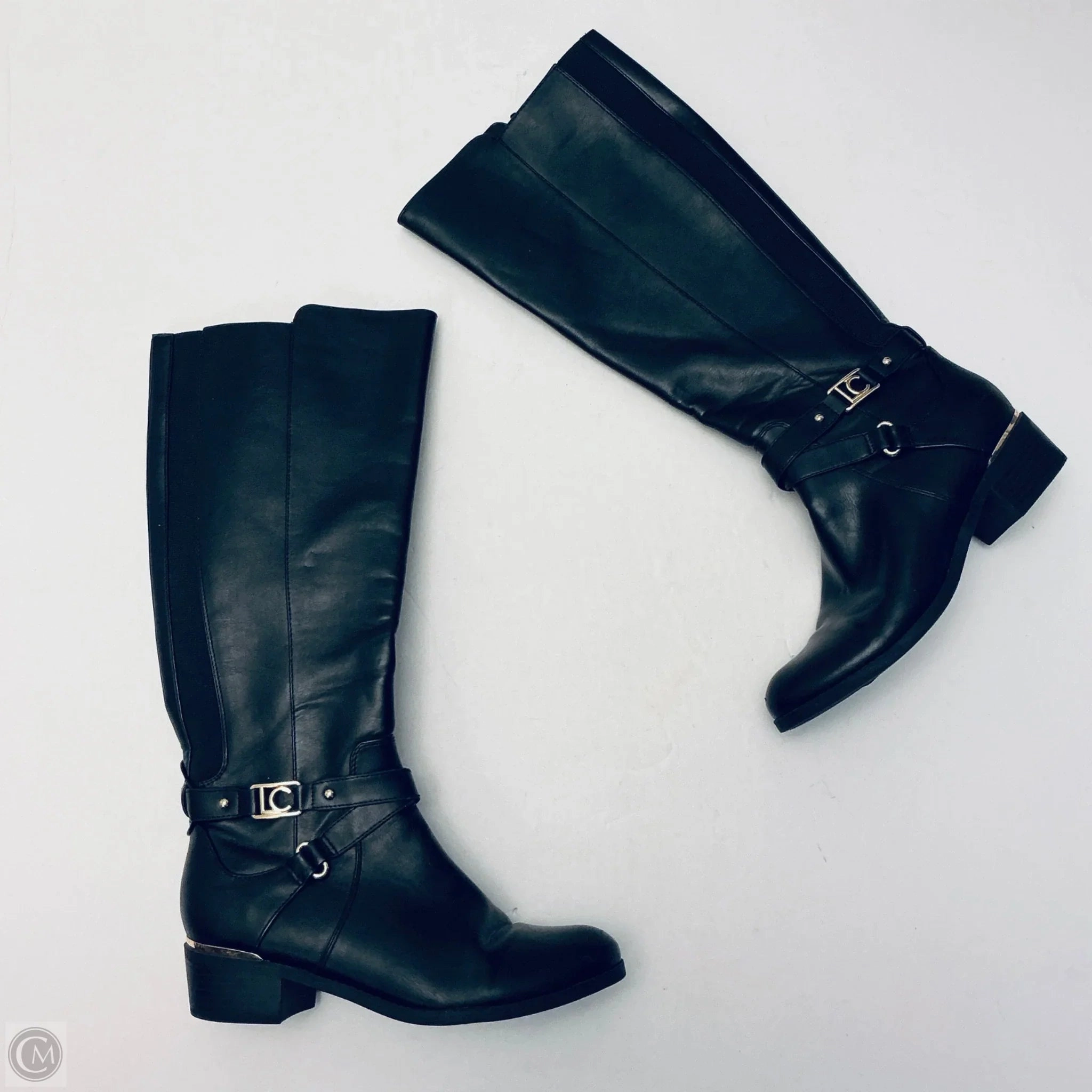 Street Style Boots Knee Flats By Liz Claiborne In Black, Size: 6.5