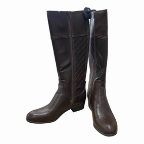 Boots Knee Flats By Liz Claiborne In Brown, Size:11 Cool Look Heat Lock