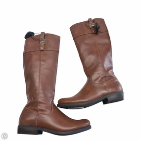Boots Knee Flats By Tommy Hilfiger In Brown, Size: 7.5 Flexible Frame Night Travel