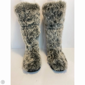 Insulated Mountain Hike Soldier Boots Knee Flats By Union Bay In Grey, Size: 8