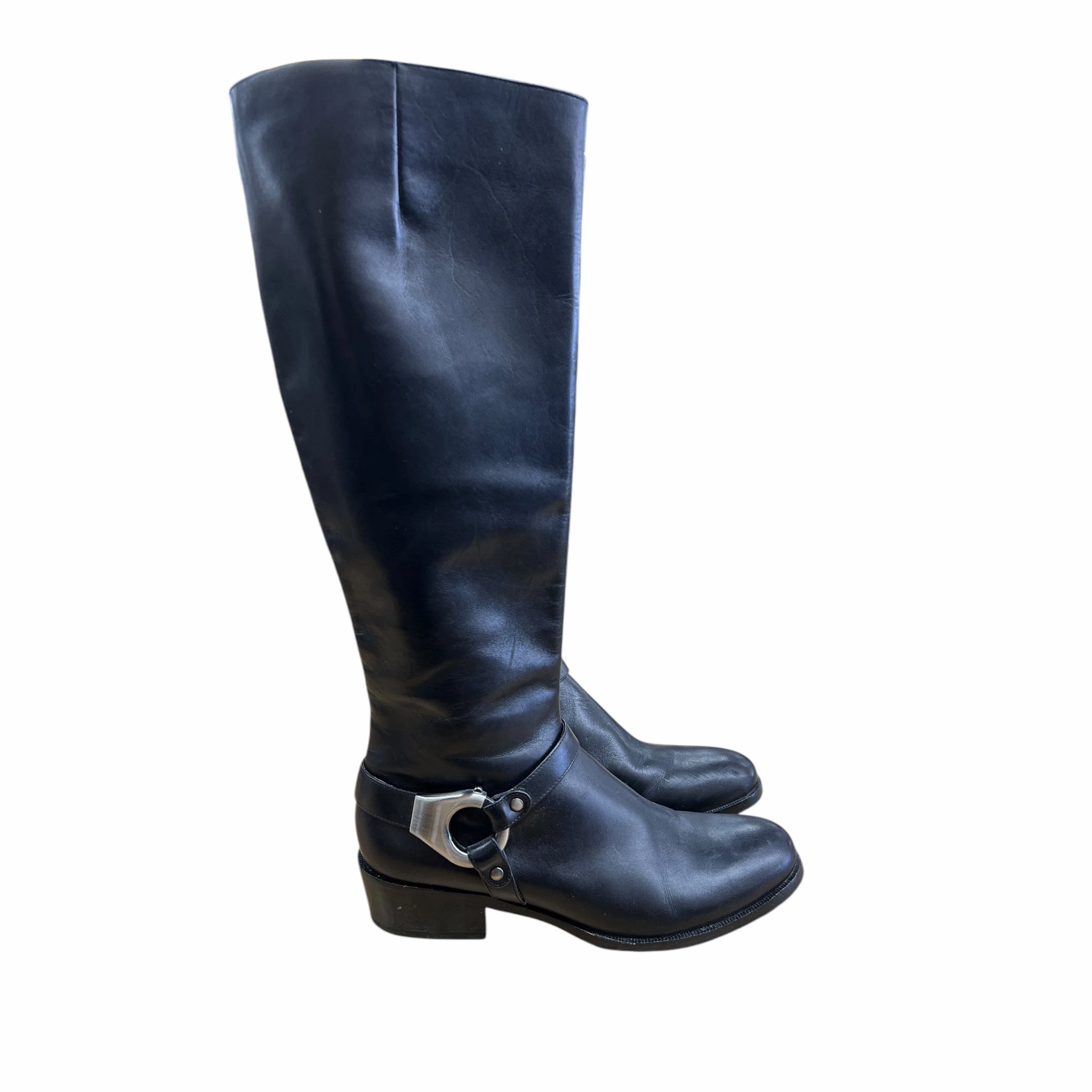 Boots Knee Flats By Via Spiga In Black, Size:6.5 Minimalist Style Step Control