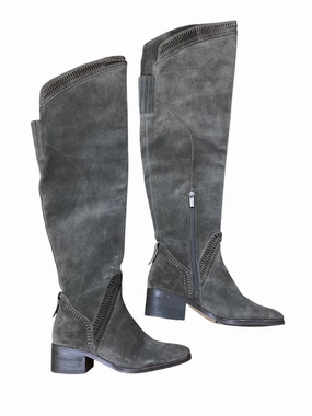 Eco Material Rural Traveler Cushioned Footbed Boots Knee Flats By Vince Camuto In Grey, Size: 5.5