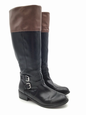 Lightweight Sole Boots Knee Flats By White Mountain In Black & Brown, Size: 8.5