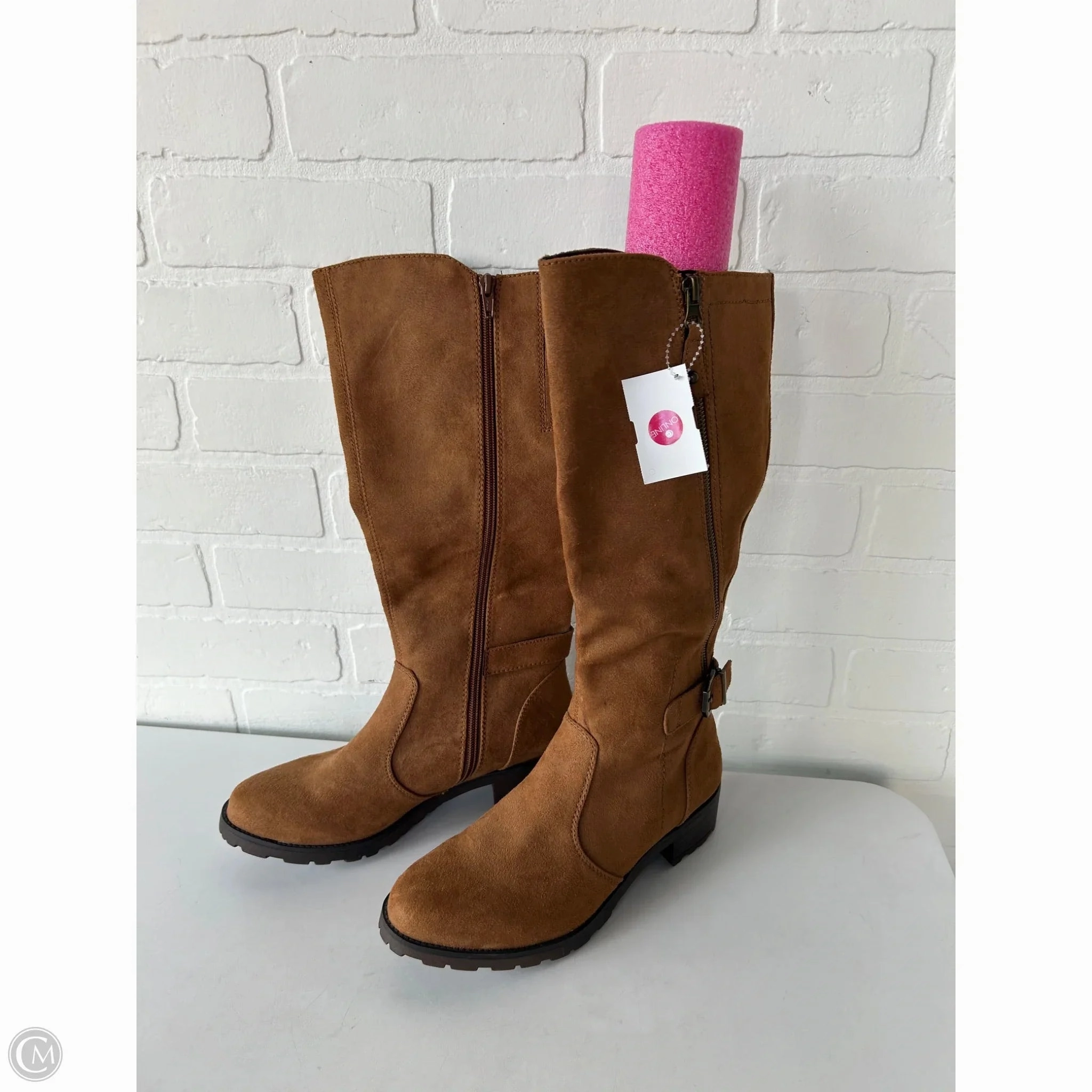 Boots Knee Flats By White Mountain In Brown, Size: 8 No Tie Trendy Protection