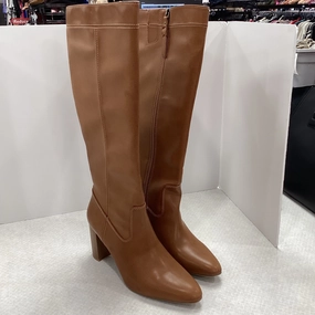 Athletic Edge Boots Knee Heels By Ana In Brown, Size: 11
