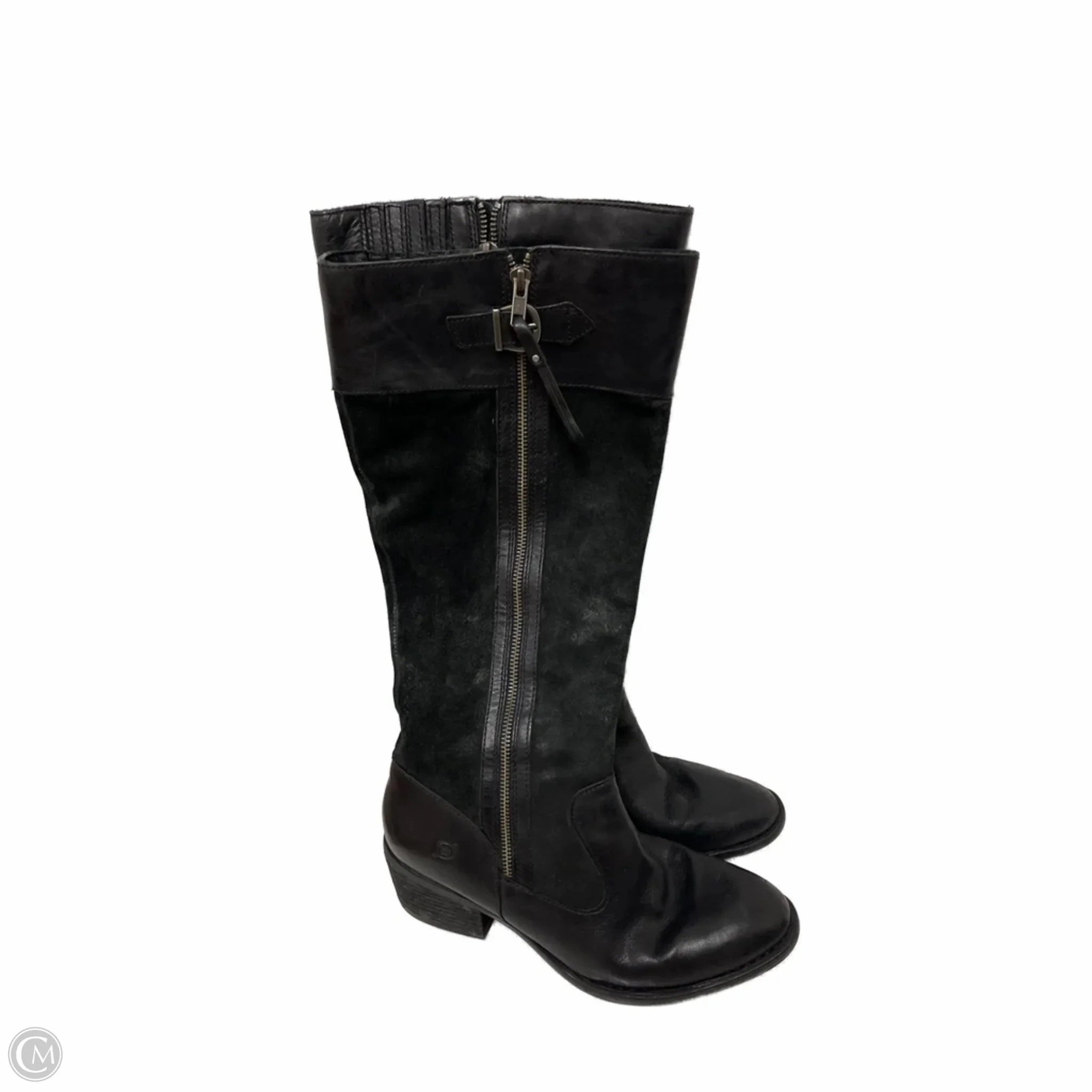 Neutral Pair Wear resistant Boots Knee Heels By Born In Black, Size: 9