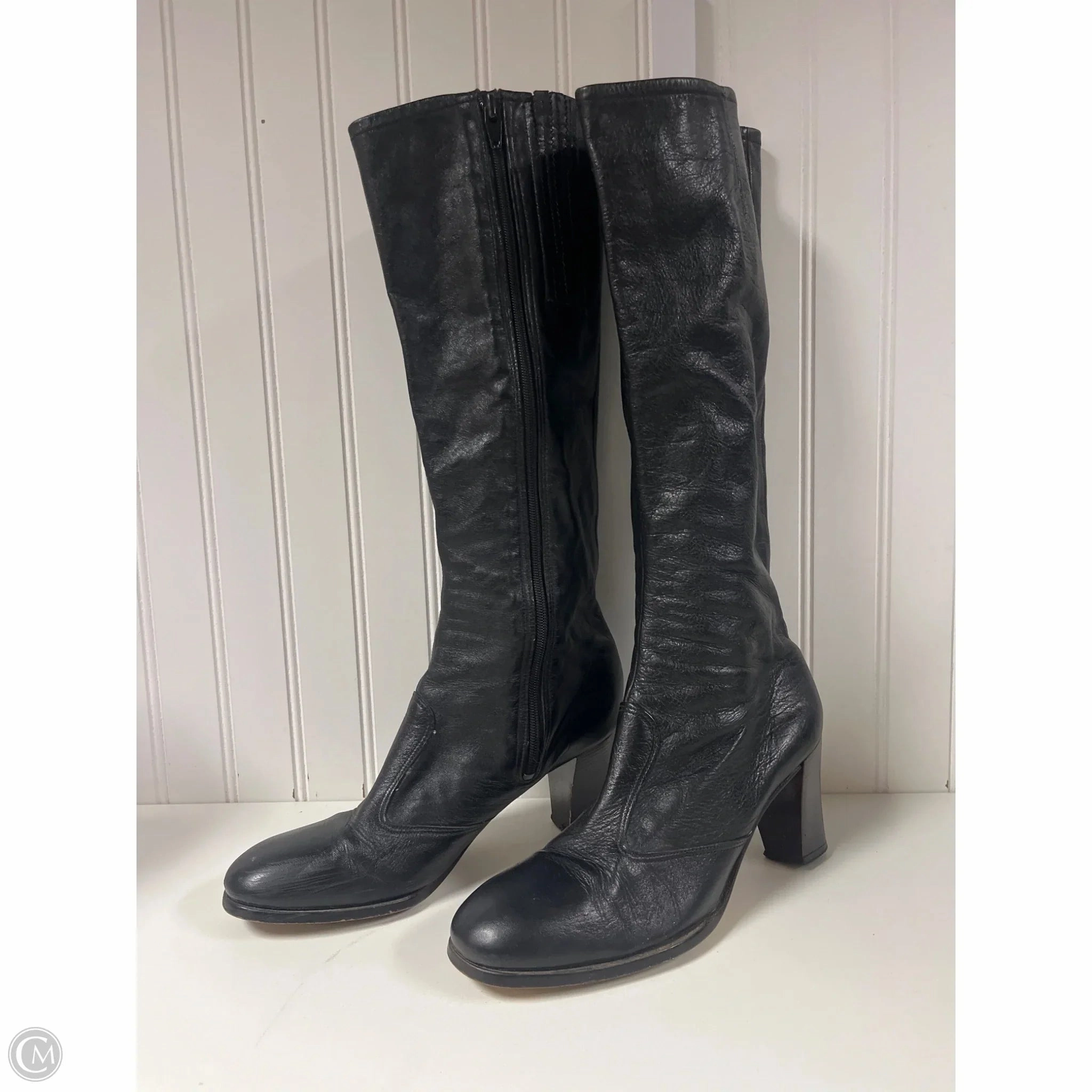 Boots Knee Heels By Clothes Mentor In Black, Size: 8.5 Soft Power