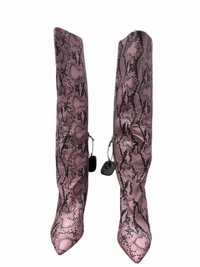 Boots Knee Heels By Clothes Mentor  Size: 8.5 Canvas Material