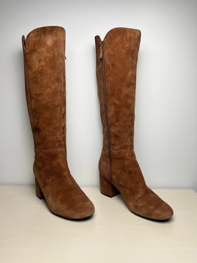 Comfortable Grip Boots Knee Heels By Cole-haan In Brown, Size: 9