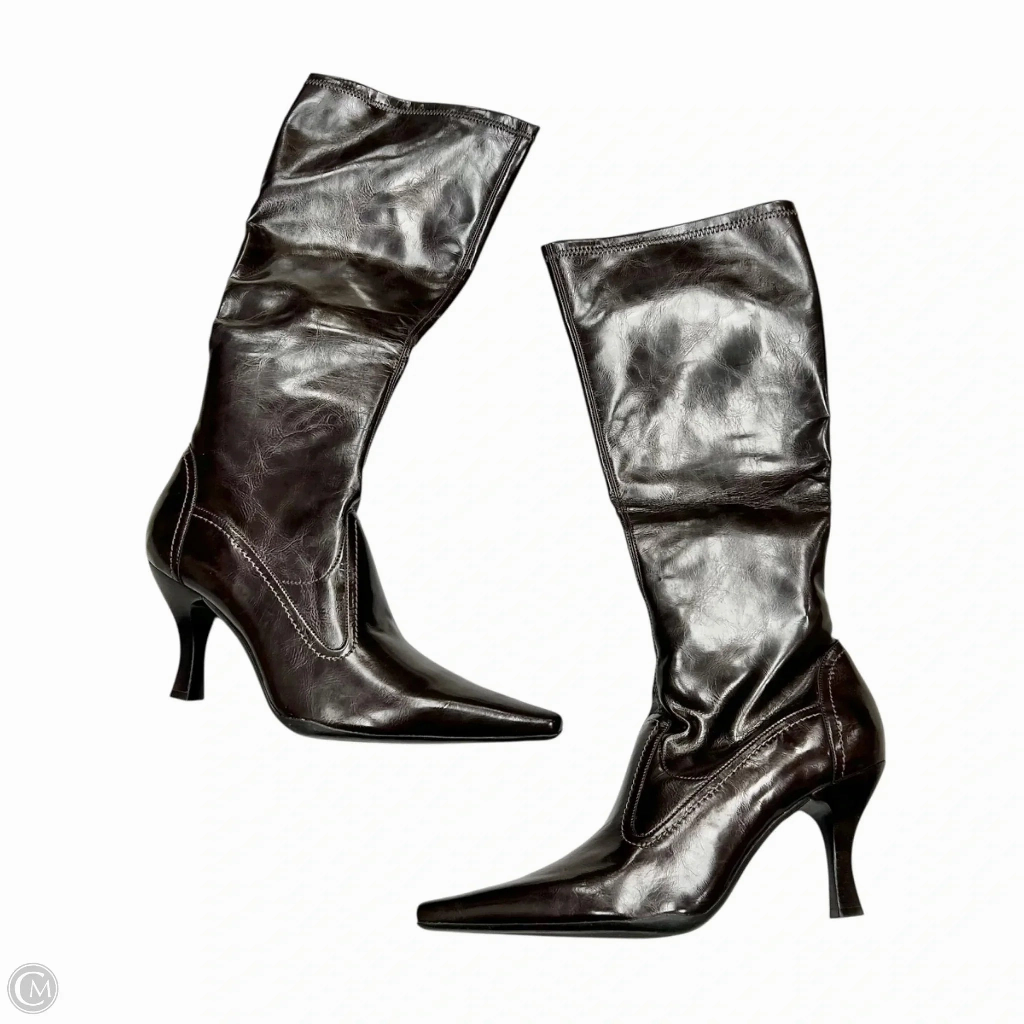 Boots Knee Heels By Franco Sarto In Brown, Size: 12 Mud Resistant Daily Walks