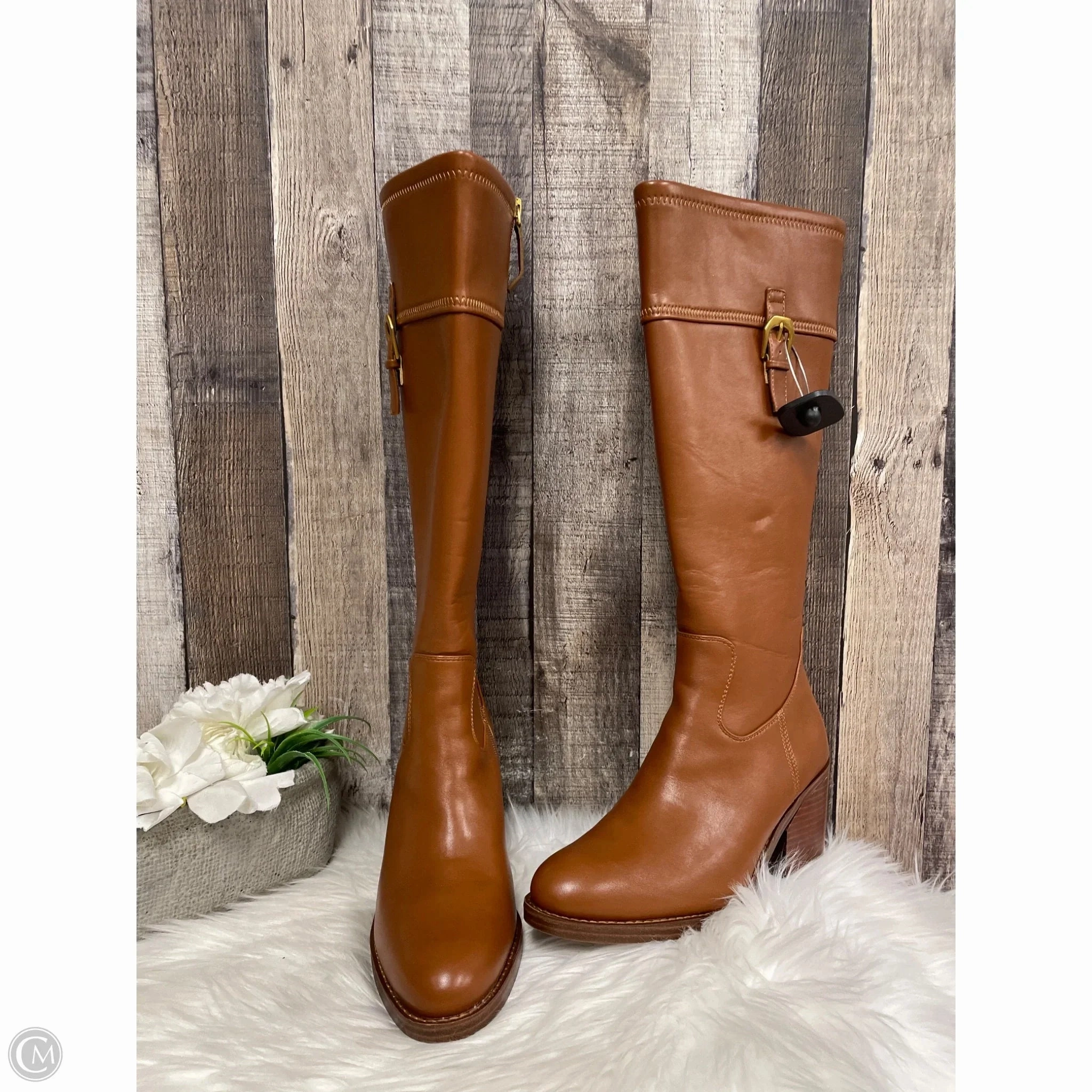 Boots Knee Heels By Franco Sarto In Brown, Size: 8.5 french chic