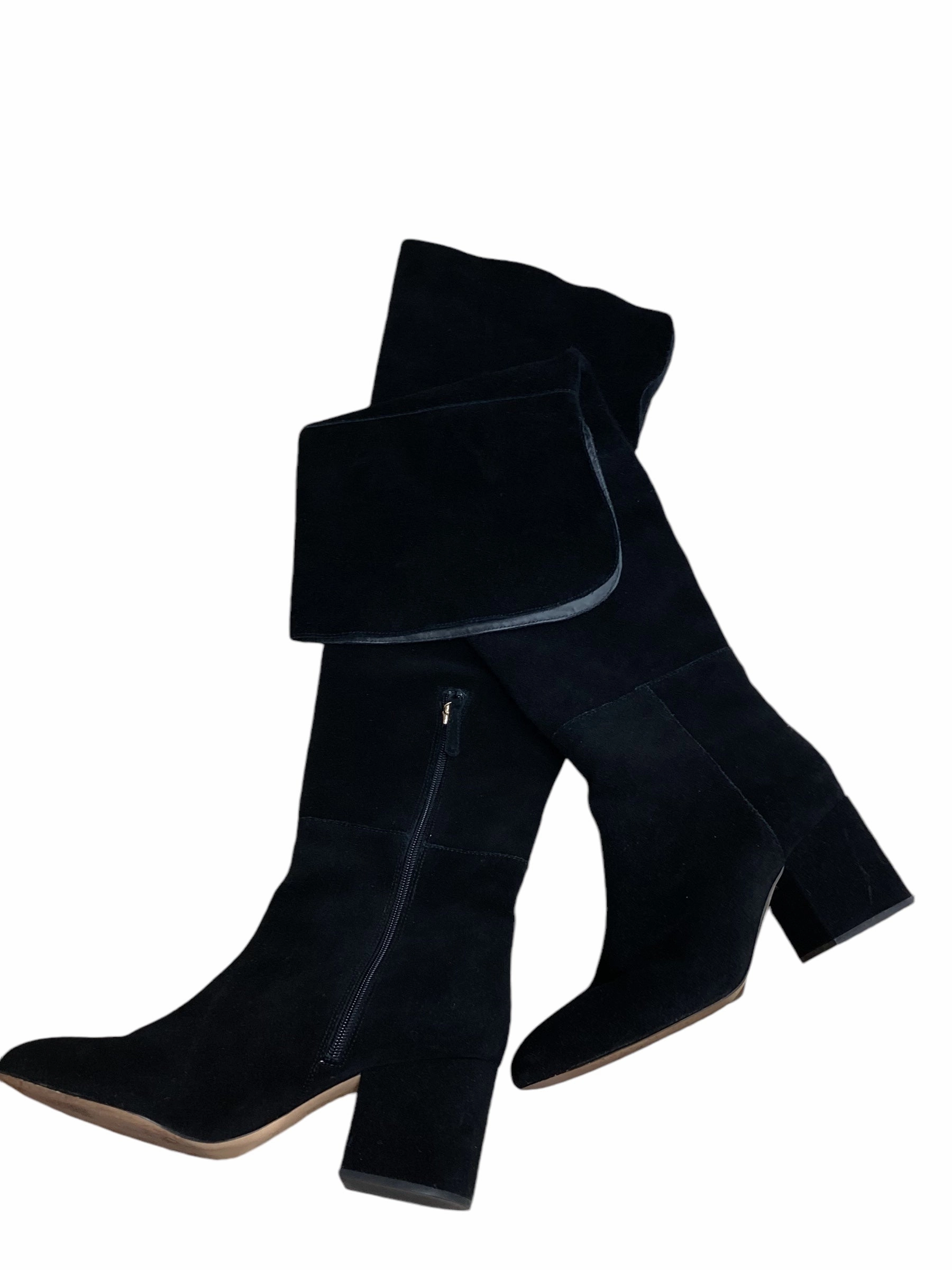 Festival Ground Boots Knee Heels By J. Crew In Black, Size: 10.5