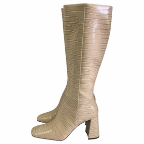 Waterproof Trail Runner Boots Knee Heels By Jeffery Campbell In Cream, Size:9