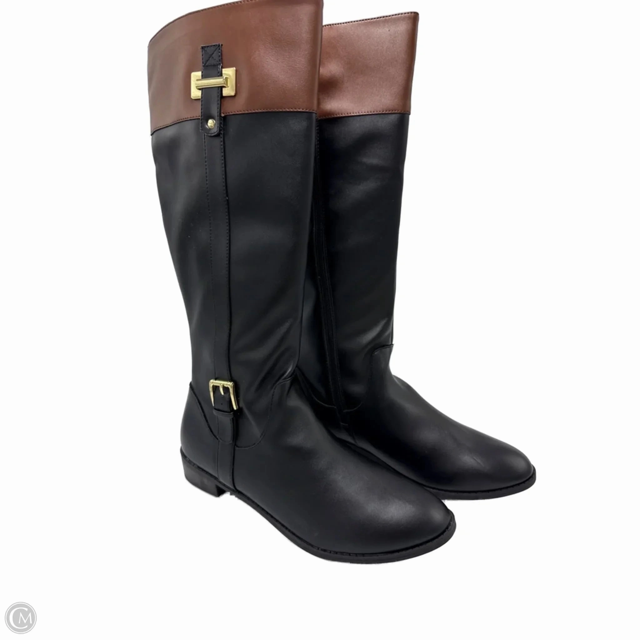 All-Weather Wear Insulated Snowy Path Boots Knee Heels By Karen Scott In Black, Size: 12