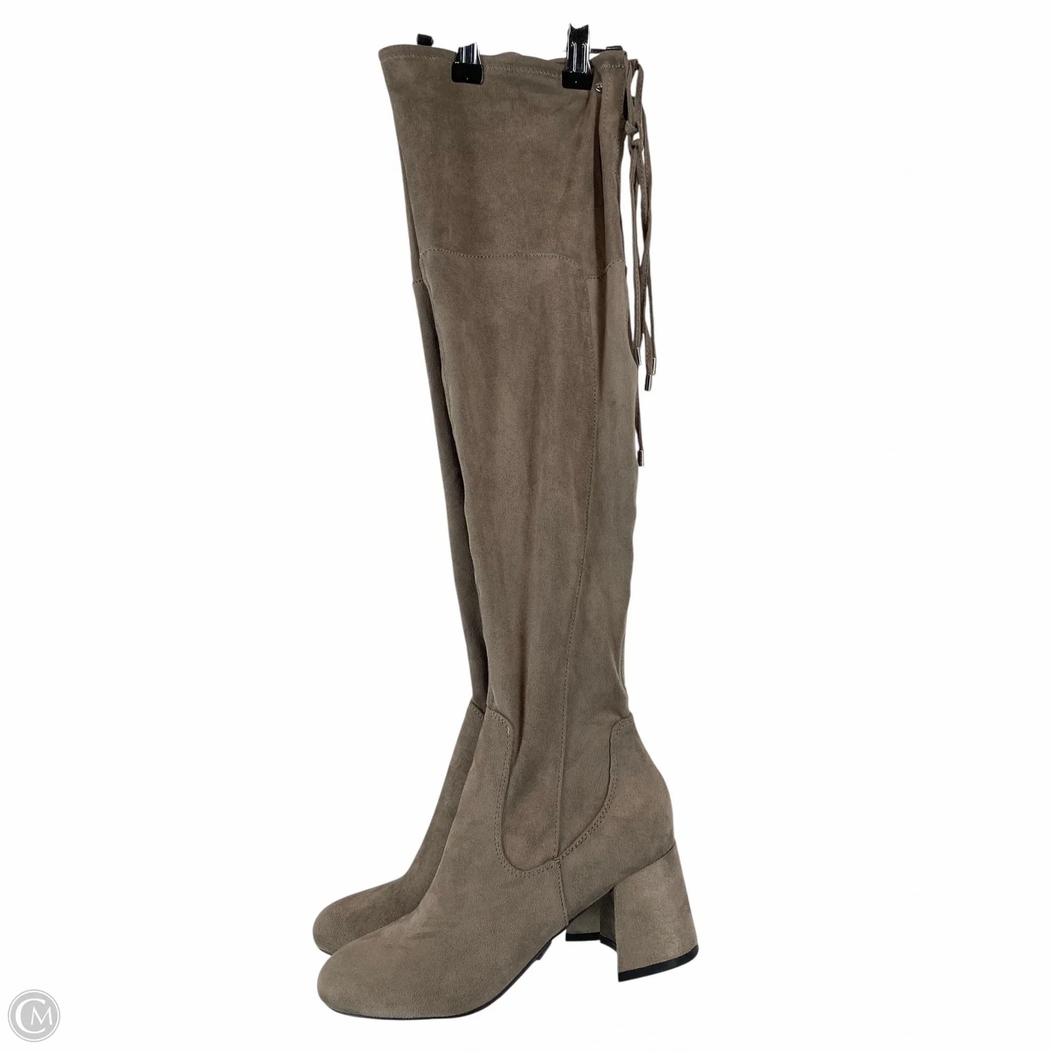 Heat resistant Scandi Cool Boots Knee Heels By Liz Claiborne In Grey, Size: 7