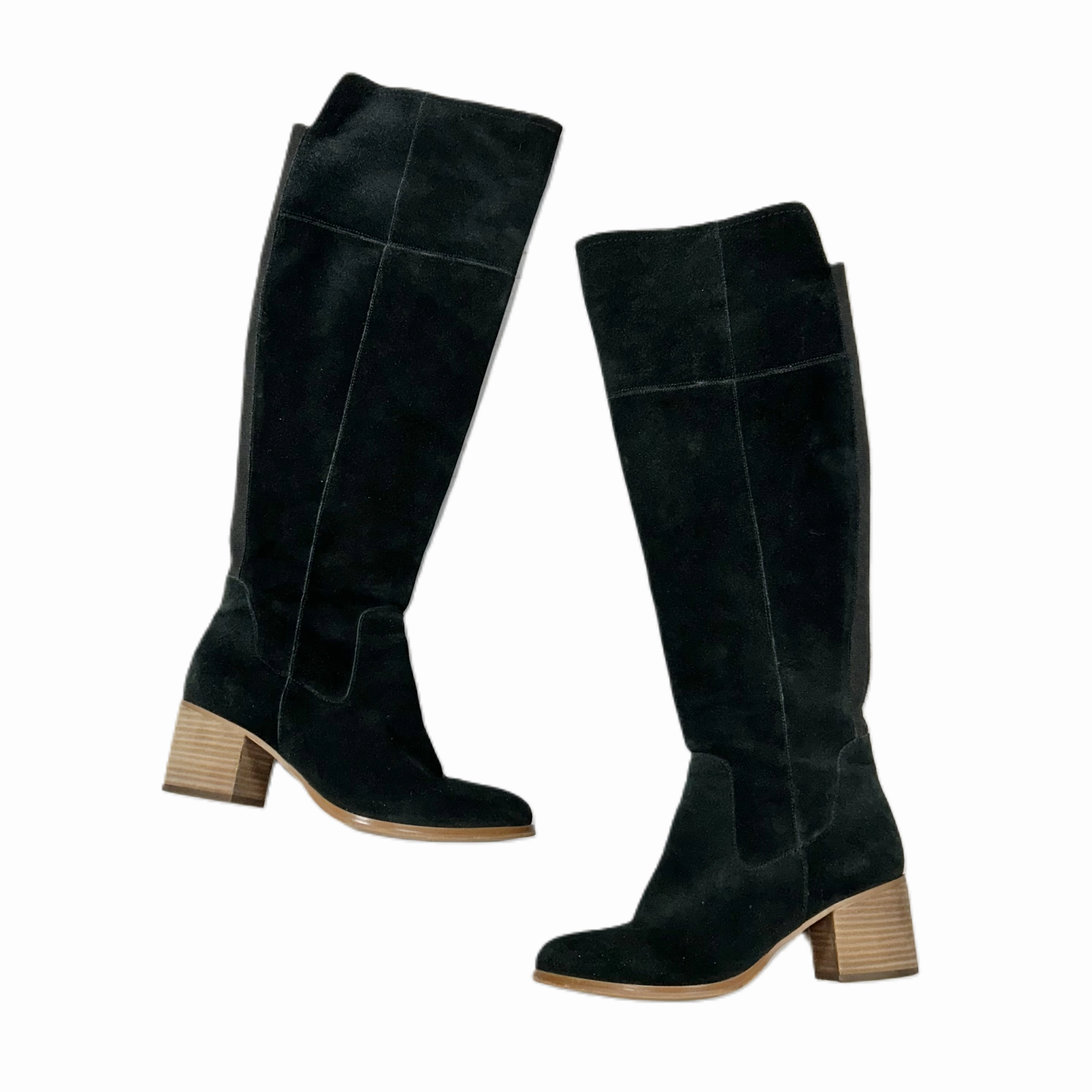 Reinforced Form Weather Resistant User Boots Knee Heels By Marc Fisher In Black, Size: 7