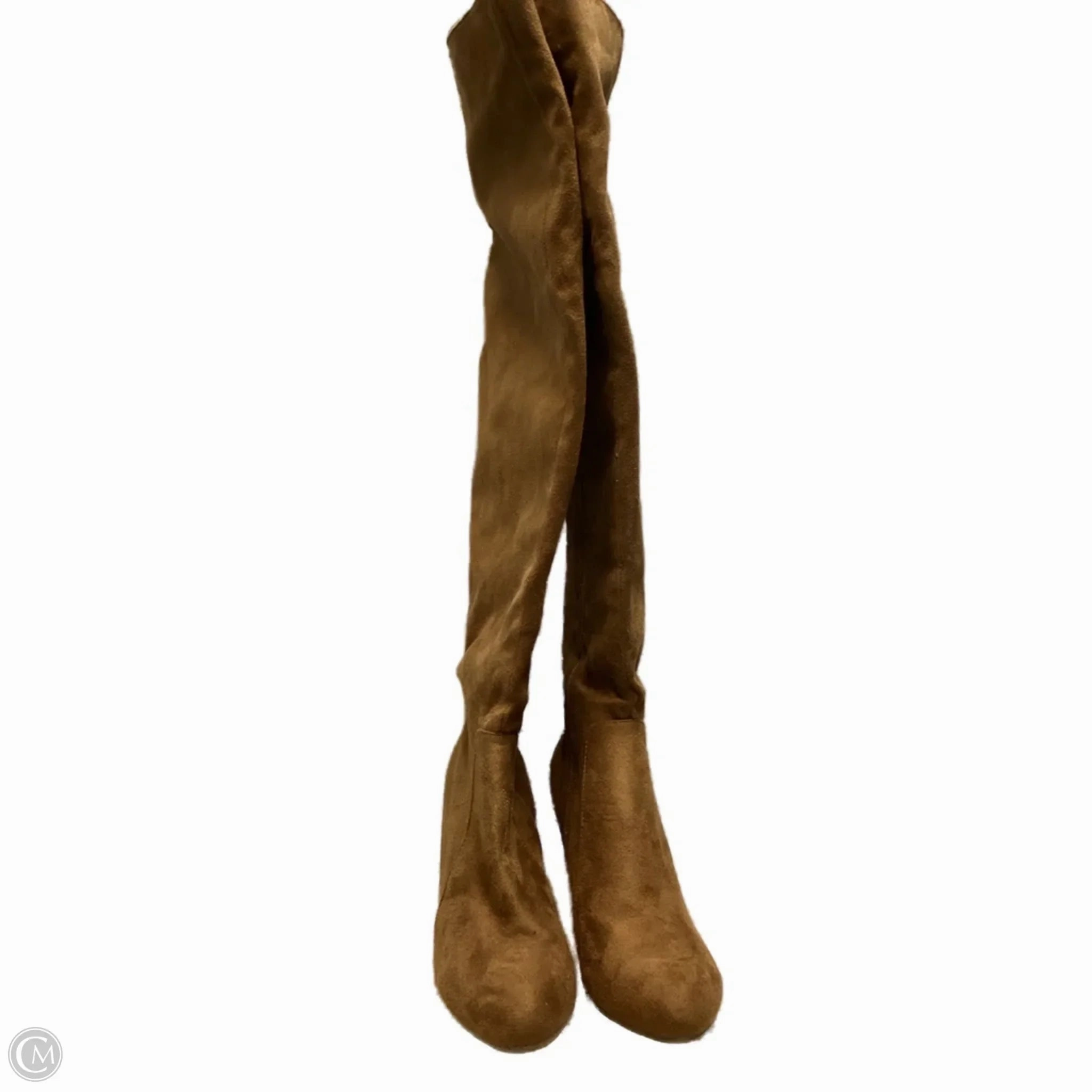 Boots Knee Heels By Nature Breeze In Tan, Size: 8.5 Trail Friendly