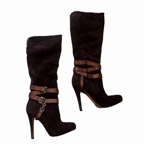 Boots Knee Heels By Sam Edelman  Size: 7 Silver Glow