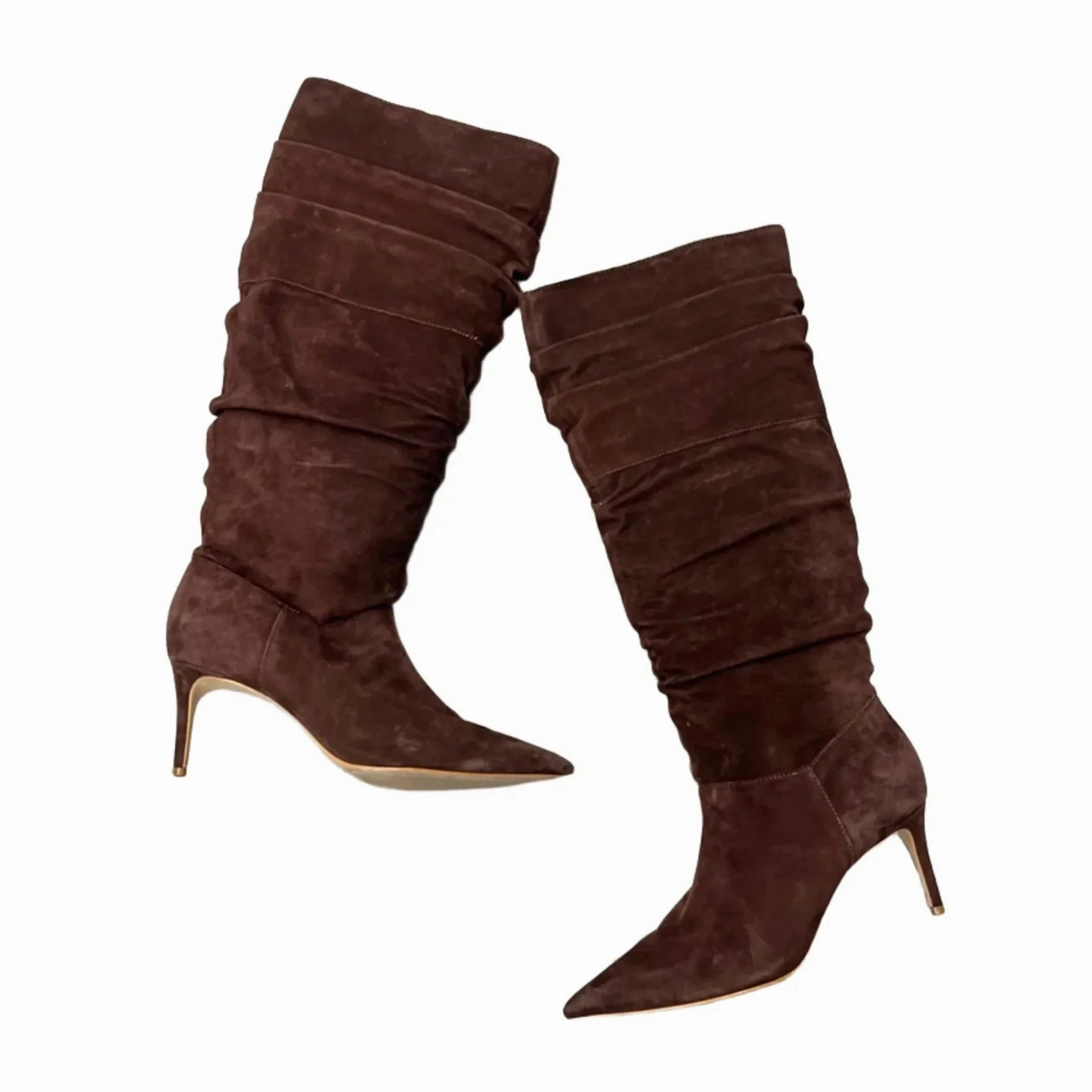 Boots Knee Heels By Schultz In Brown, Size: 9.5 Casual Elegance Reinforced Form Weekend Wanderer