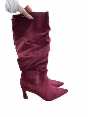 Boots Knee Heels By Shoedazzle In Red, Size: 8 Seamless Comfort Rough Terrain Versatile Outfit