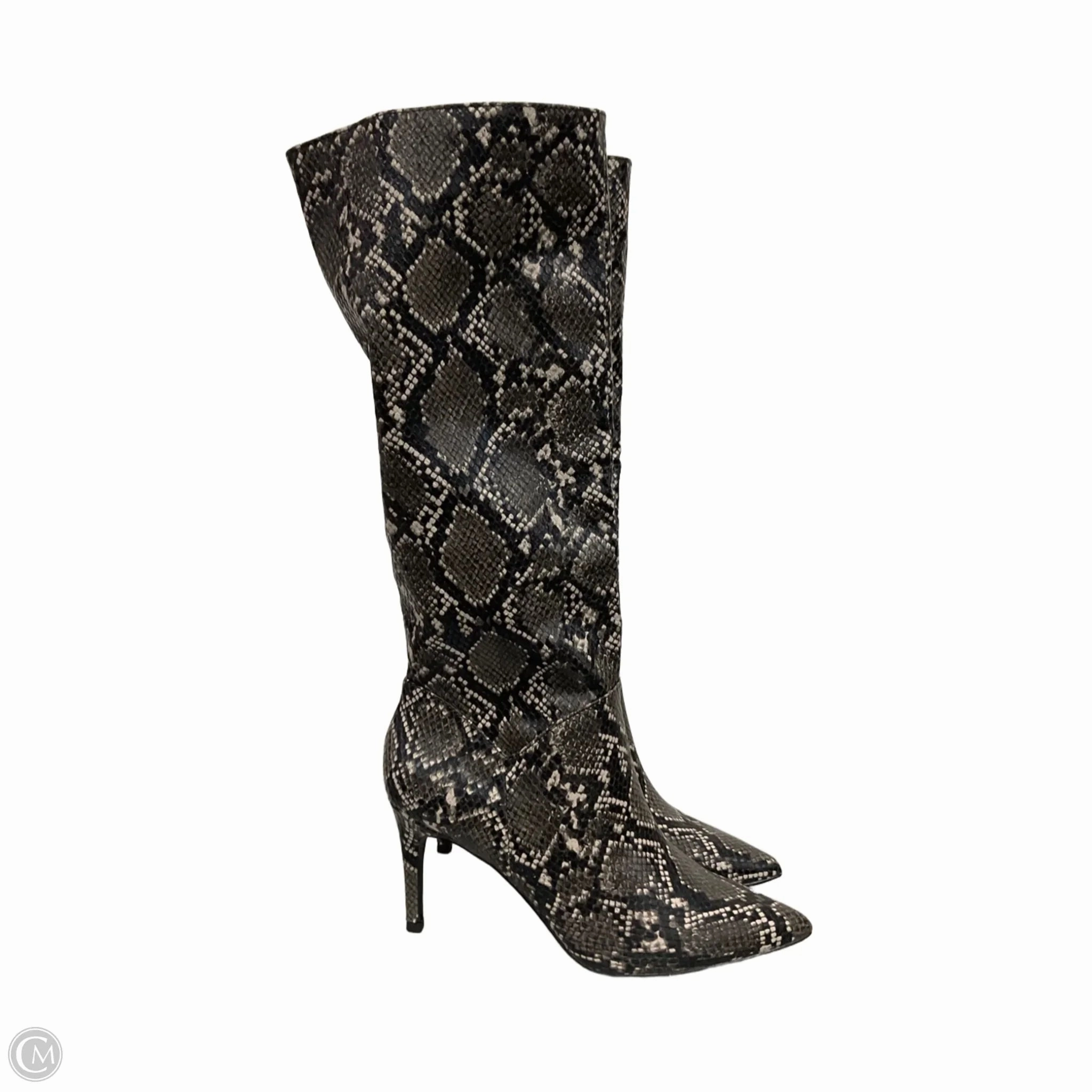 Boots Knee Heels By Steve Madden In Snakeskin Print, Size: 7.5 Waterproof Trail Exploration Slip On