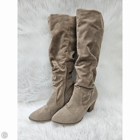 Boots Knee Heels By Universal Thread In Taupe, Size: 11 Night Out Rugged Built Rainy Day Commuter