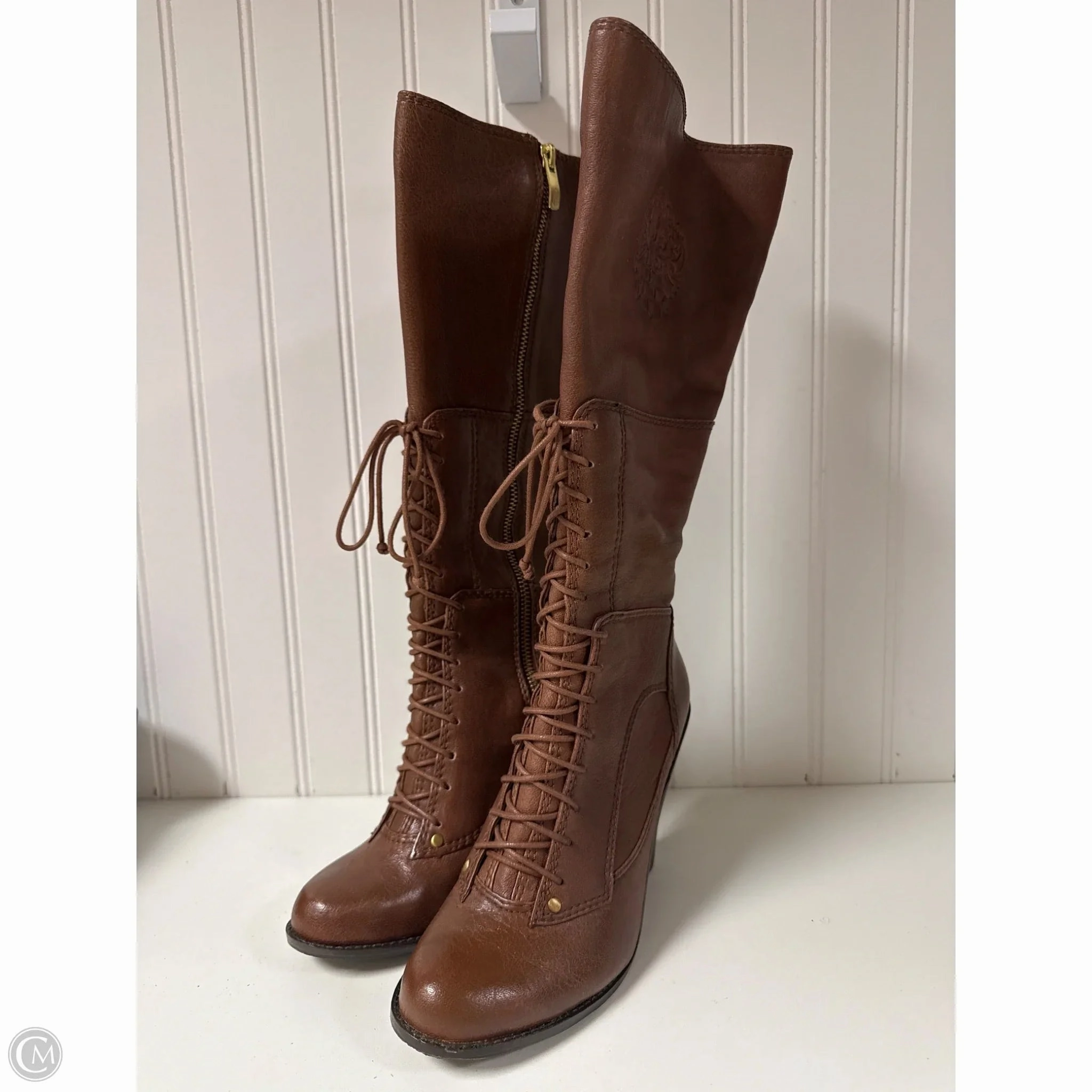 Boots Knee Heels By Vince Camuto In Brown, Size: 6 Trail Use