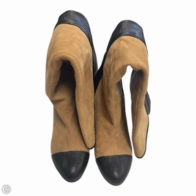 Boots Knee Heels By Zara In Black & Brown, Size: 8 High Lift