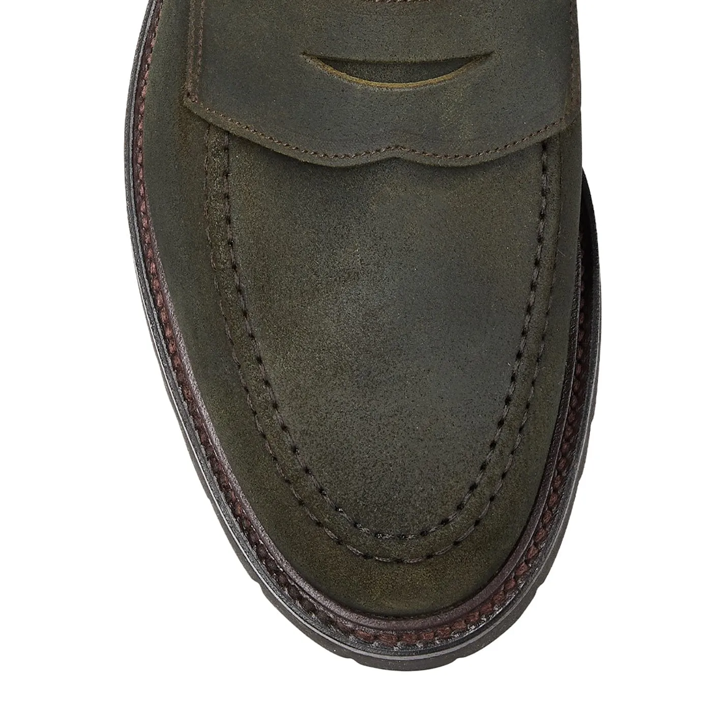 Wide Toe Box Option Comfort Cushion Boston 2 Green Rough-Out Suede