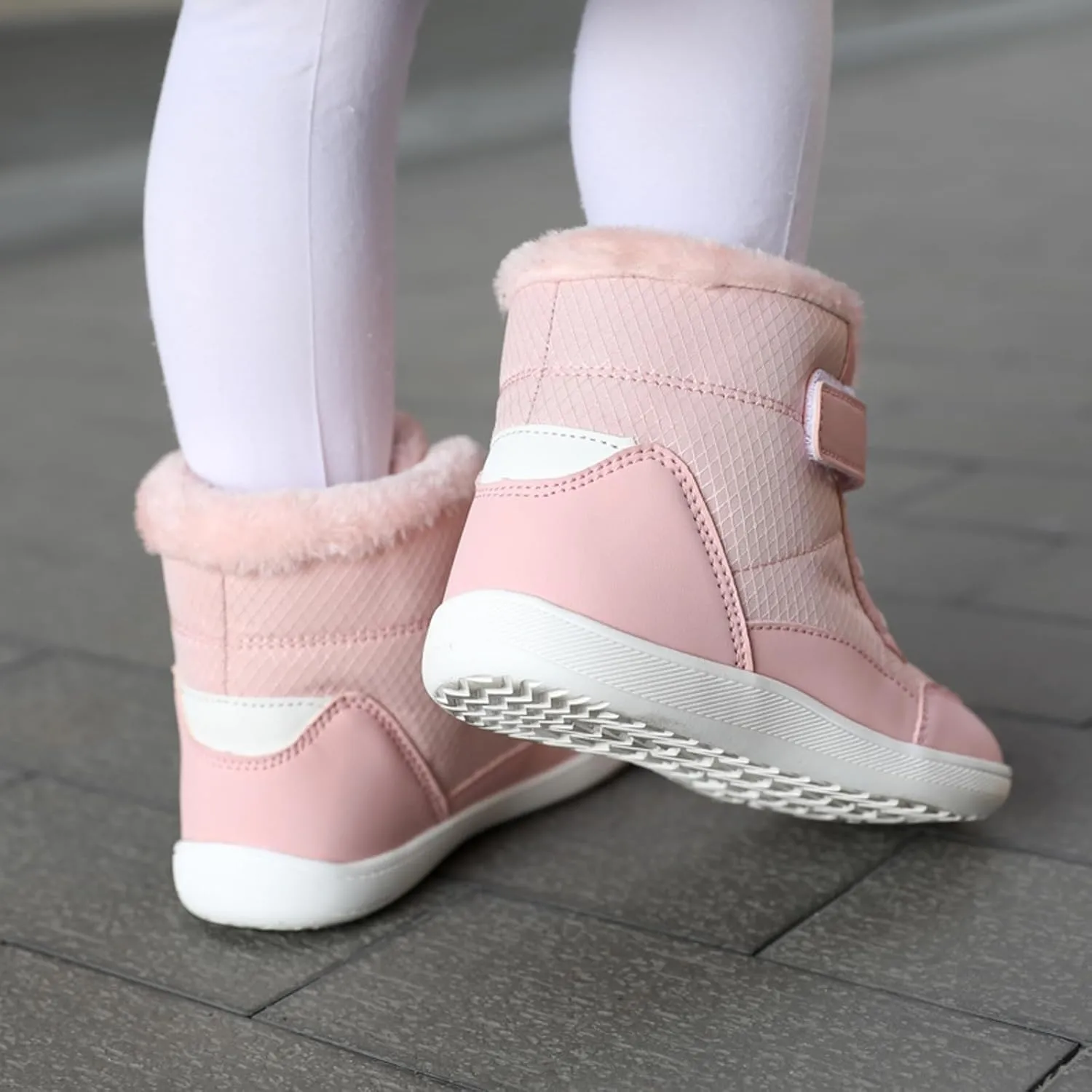 Boys Girls Barefoot Winter Boots With Wide Toe Box Slip Drop Sole Ankle Winter Snow Boots For Boys Shoes Size 1