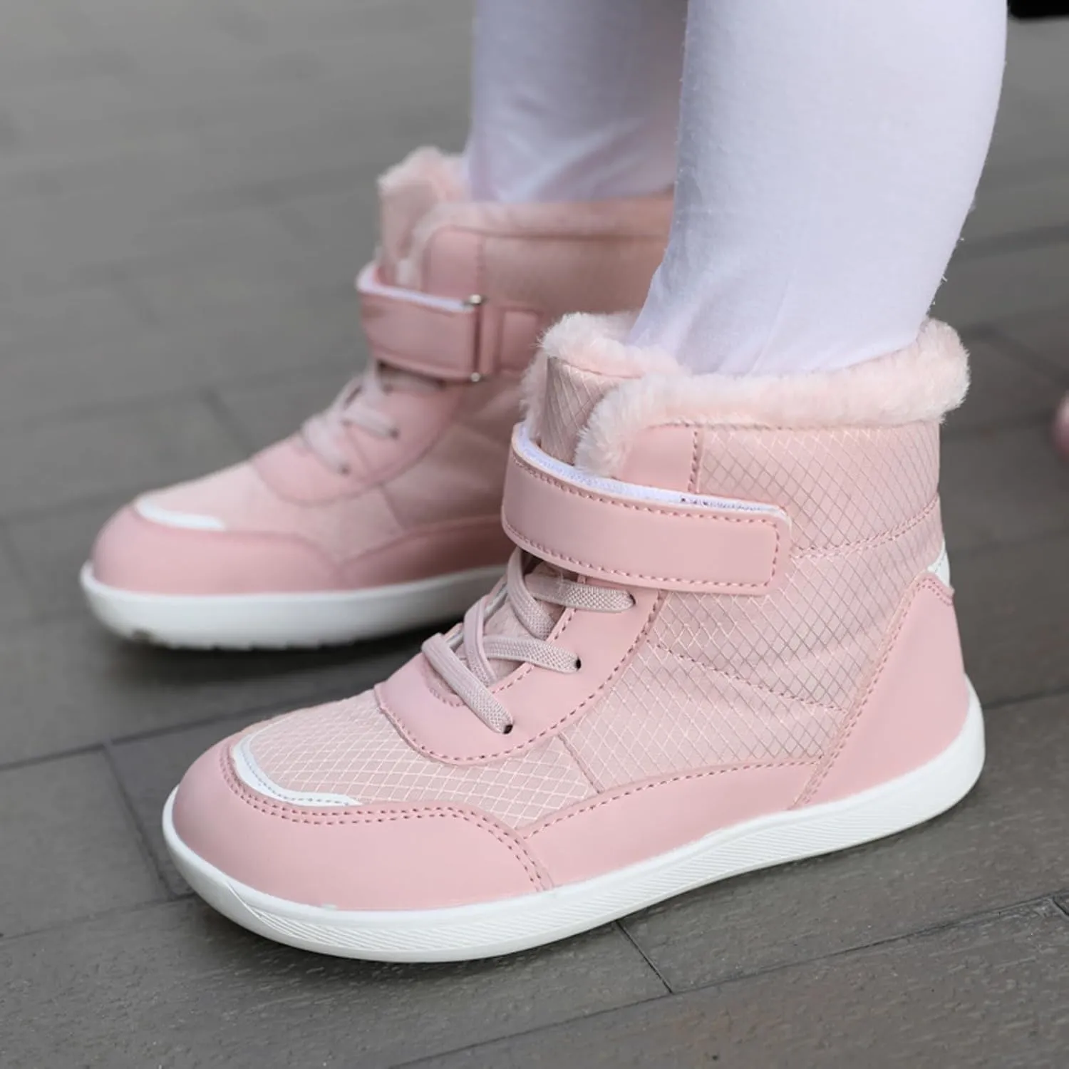 Boys Girls Barefoot Winter Boots With Wide Toe Box Slip Drop Sole Ankle Winter Snow Boots For Boys Shoes Size 1