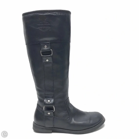 mesh material Slip Resistant Outdoor Explorer Boots Knee Flats By Harley Davidson In Black, Size: 6.5