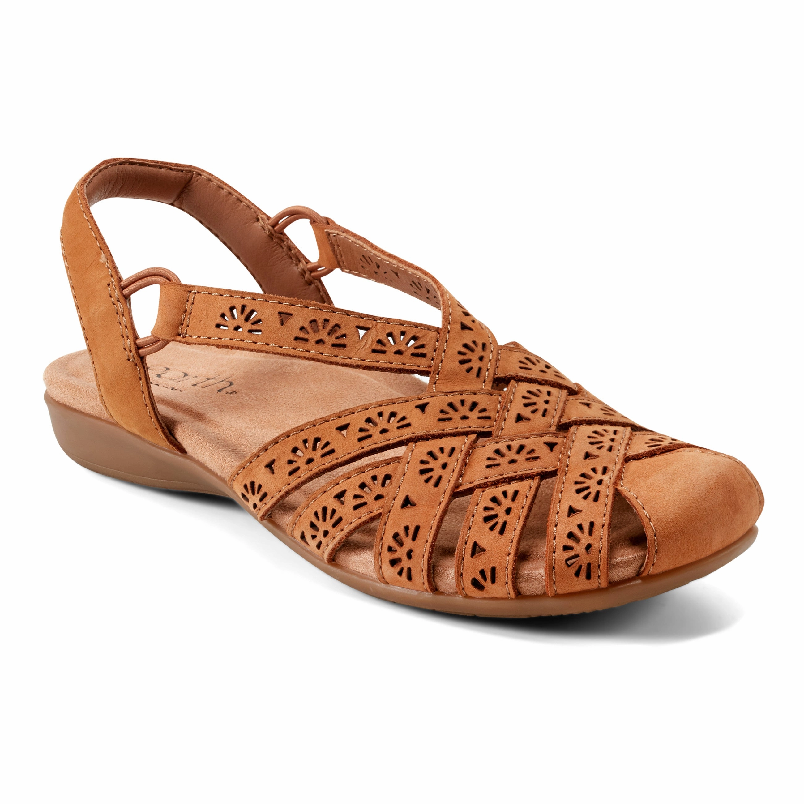 Fast Step Breath Line Briel Round Toe Casual Slingback Flat Sandals
