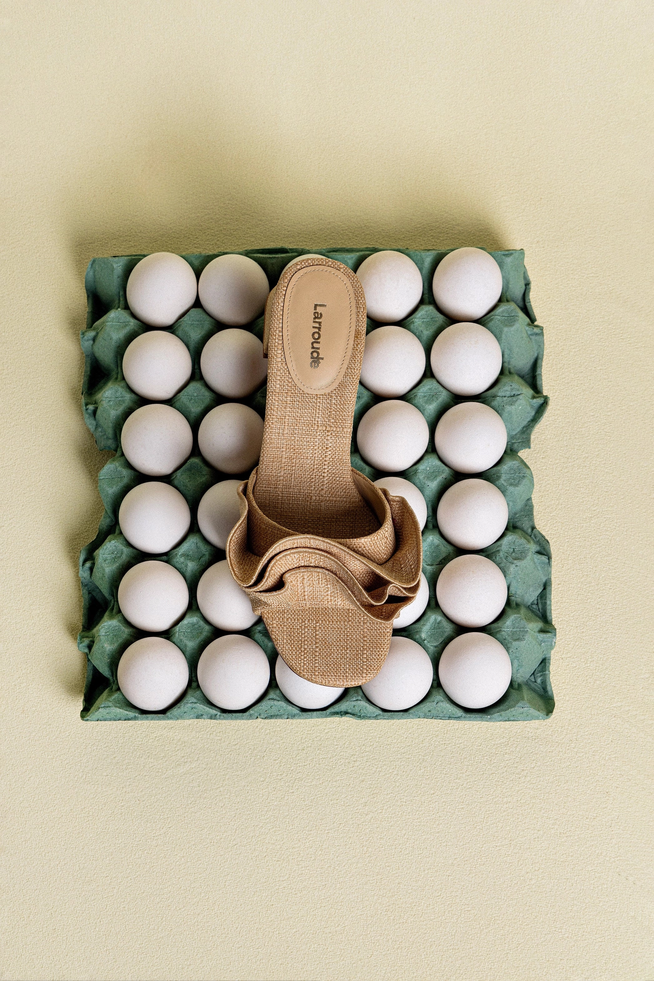 Brigitte Ruffle Mule In Beige Raffia Designer Sandals Collection Chic Vacation Flats Light Travel Shoes