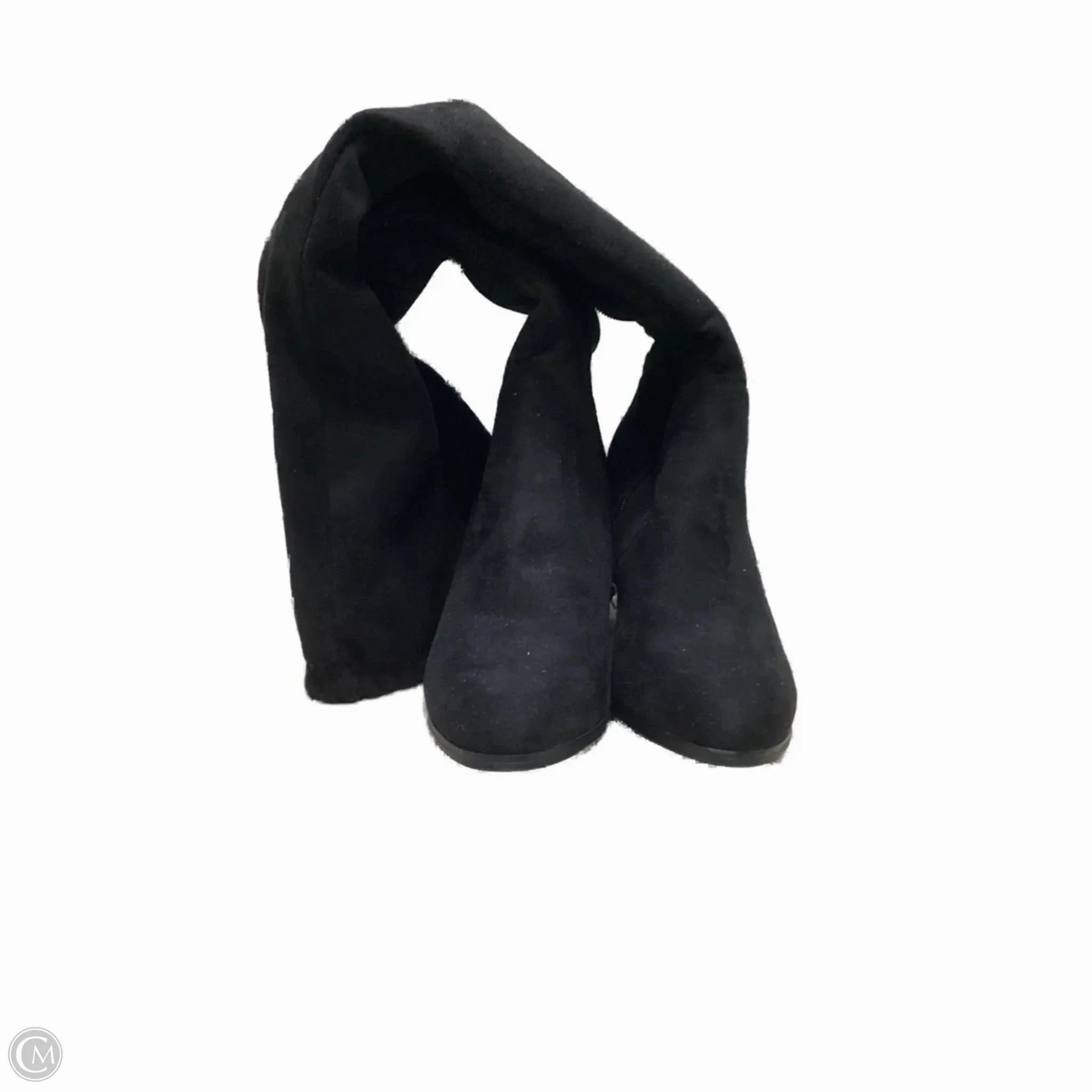 Boots Knee Heels By Clothes Mentor In Black, Size: 7 Anti Static Lining Olive Tone