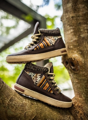 Luggage Ready ventilation channels Brown Leather - Vegan Camping Boot