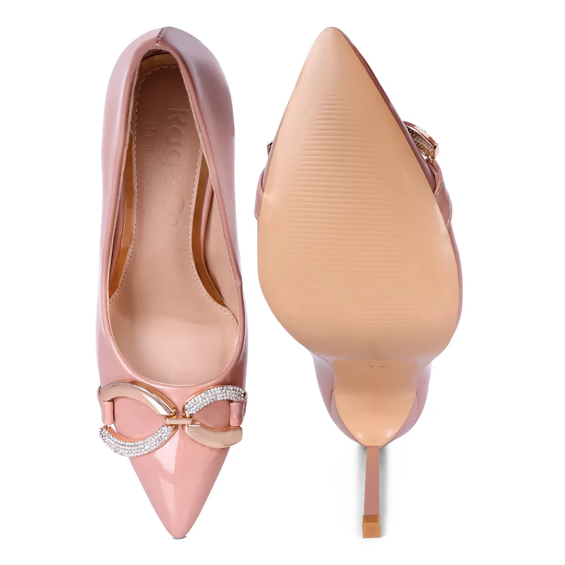 Buckle Embellished Stiletto Pump Shoes