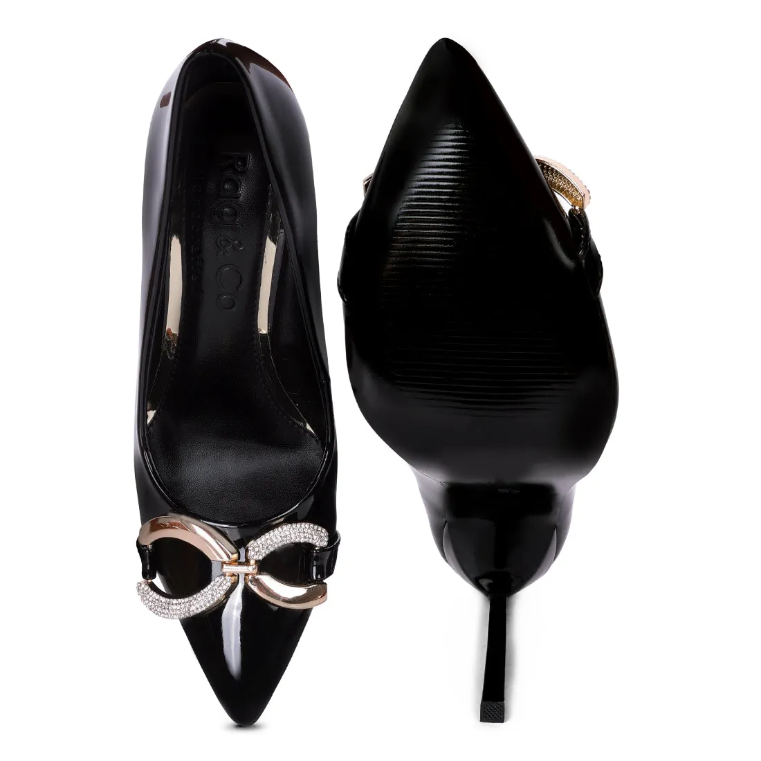 Buckle Embellished Stiletto Pump Shoes