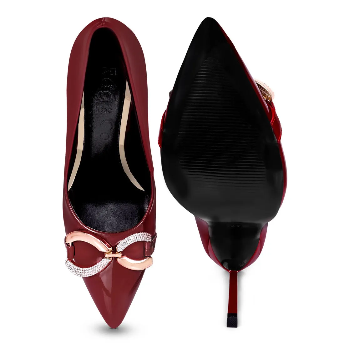 Buckle Embellished Stiletto Pump Shoes
