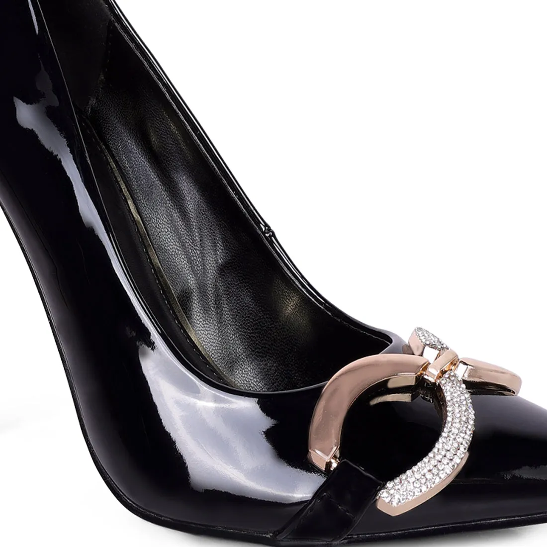 Buckle Embellished Stiletto Pump Shoes