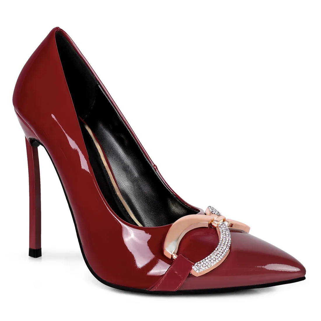 Buckle Embellished Stiletto Pump Shoes