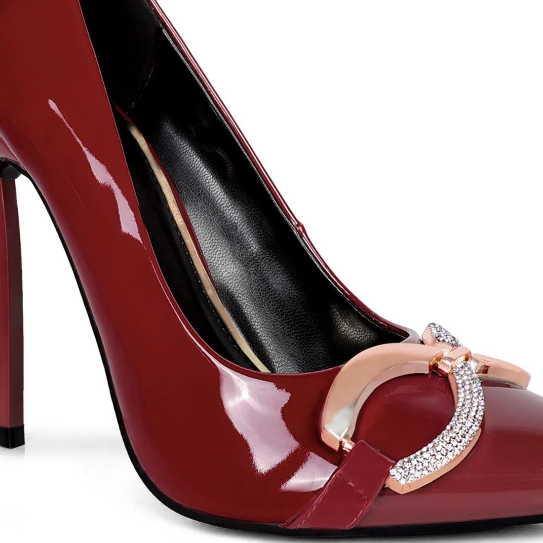 Buckle Embellished Stiletto Pump Shoes