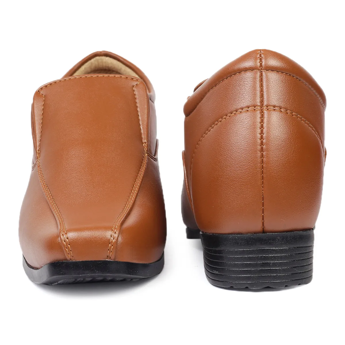 BXXY Men's Hidden Height Increasing Faux Leather Formal Moccasin Slip-on Elevator Shoes